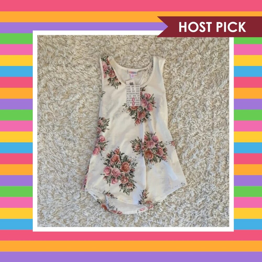 LuLaRoe Floral Pink Roses Tank Top (NWT)